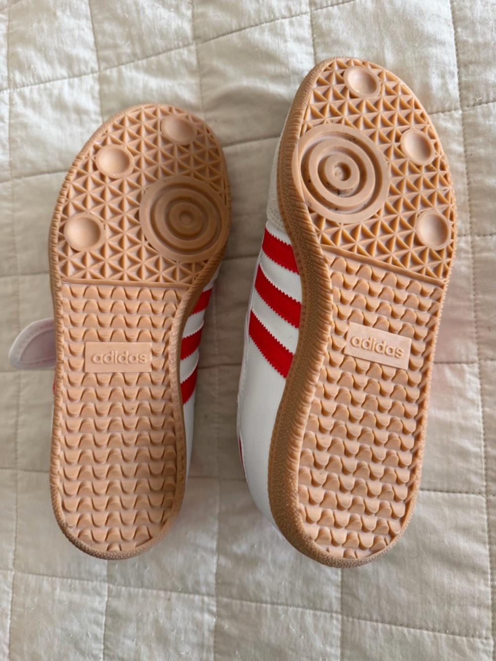 Adidas Kids Red and White Mary Jane Sambas - Picture 10 of 10